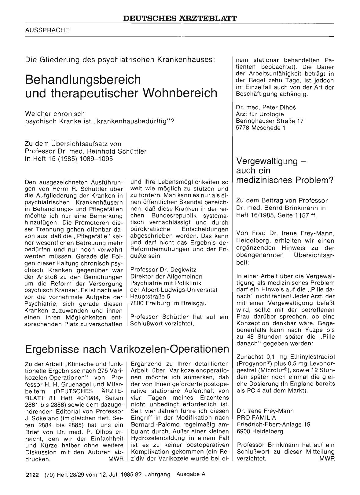 Vorschauseite 1: Vergewaltigung — auch ein medizinisches Problem? : Vergewaltigung — auch ein medizinisches Problem?