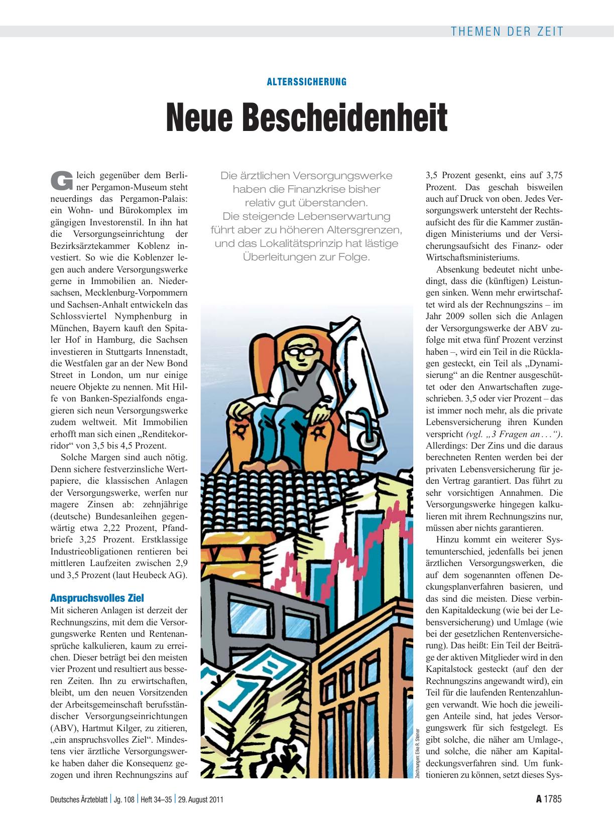 Vorschauseite 1: Alterssicherung: Neue Bescheidenheit