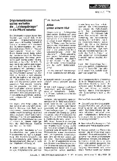 Vorschauseite 1: Ortskrankenkassen wollen weiterhin die „Leistungsbringer“ in die Pflicht nehmen