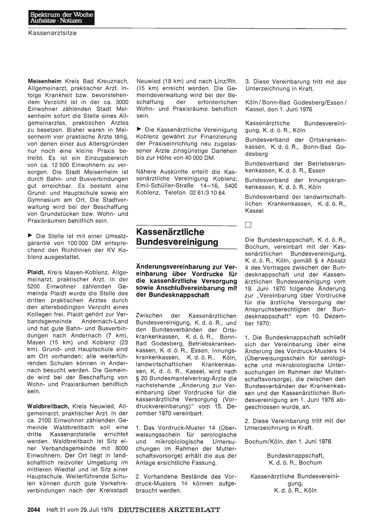 Vorschauseite 1: Kassenärztliche Bundesvereinigung