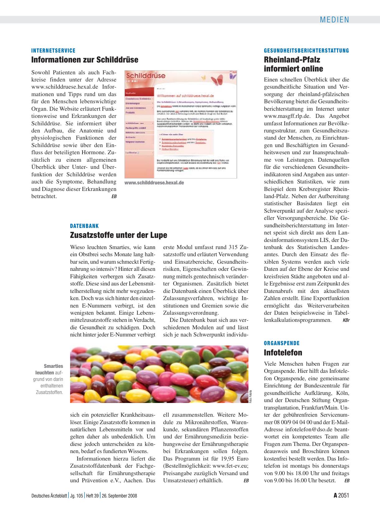 Vorschauseite 1: Internetservice: Informationen zur Schilddrüse