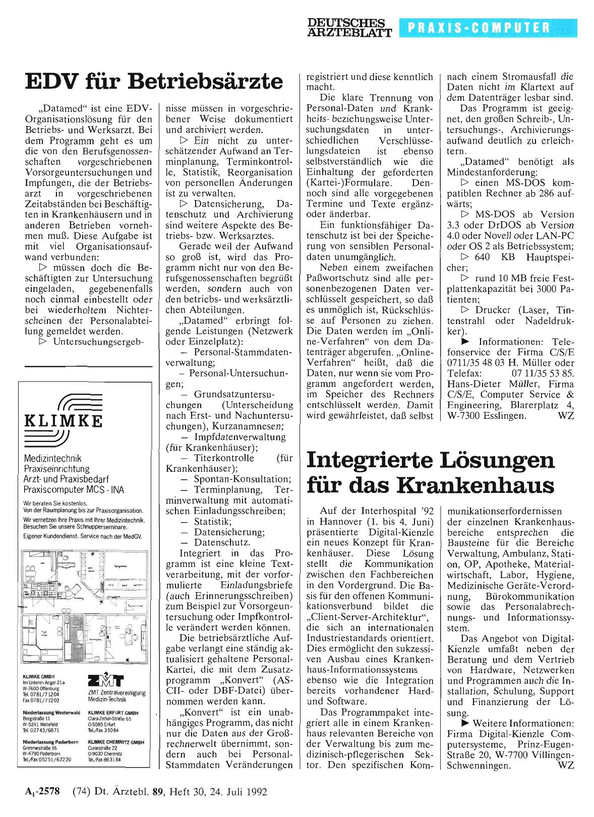 Vorschauseite 1: EDV für Betriebsärzte