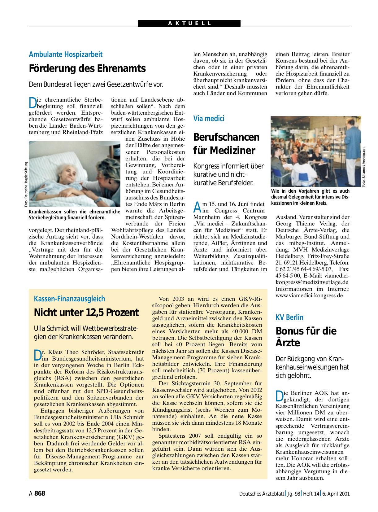 Vorschauseite 1: Via medici: Berufschancen für Mediziner