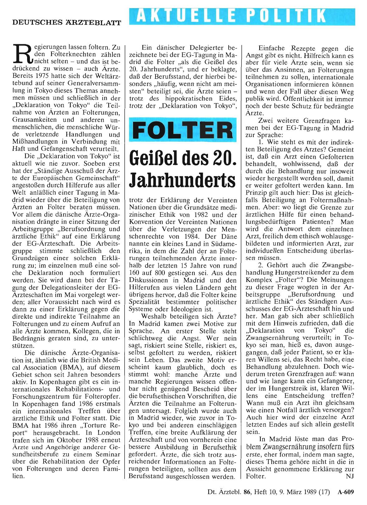 Vorschauseite 1: FOLTER: Geißel des 20. Jahrhunderts