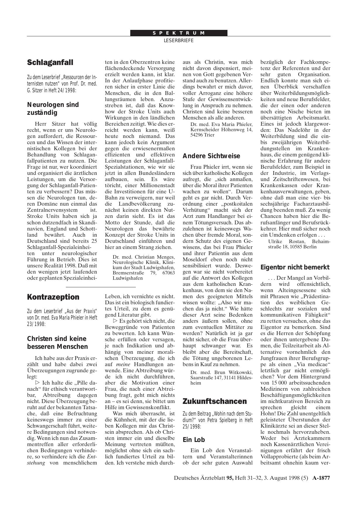 Vorschauseite 1: Schlaganfall: Neurologen sind zuständig