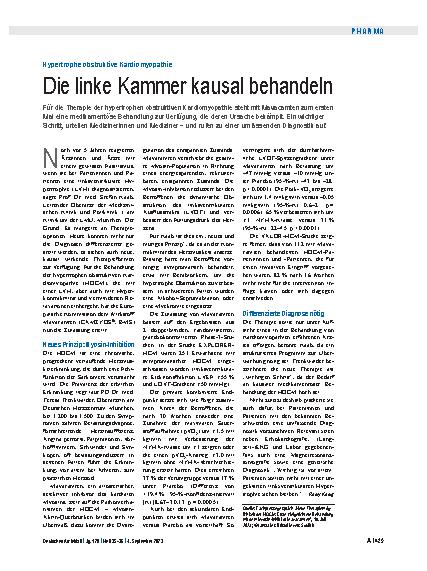 Vorschauseite 1: Hypertrophe obstruktive Kardiomyopathie: Die linke Kammer kausal behandeln