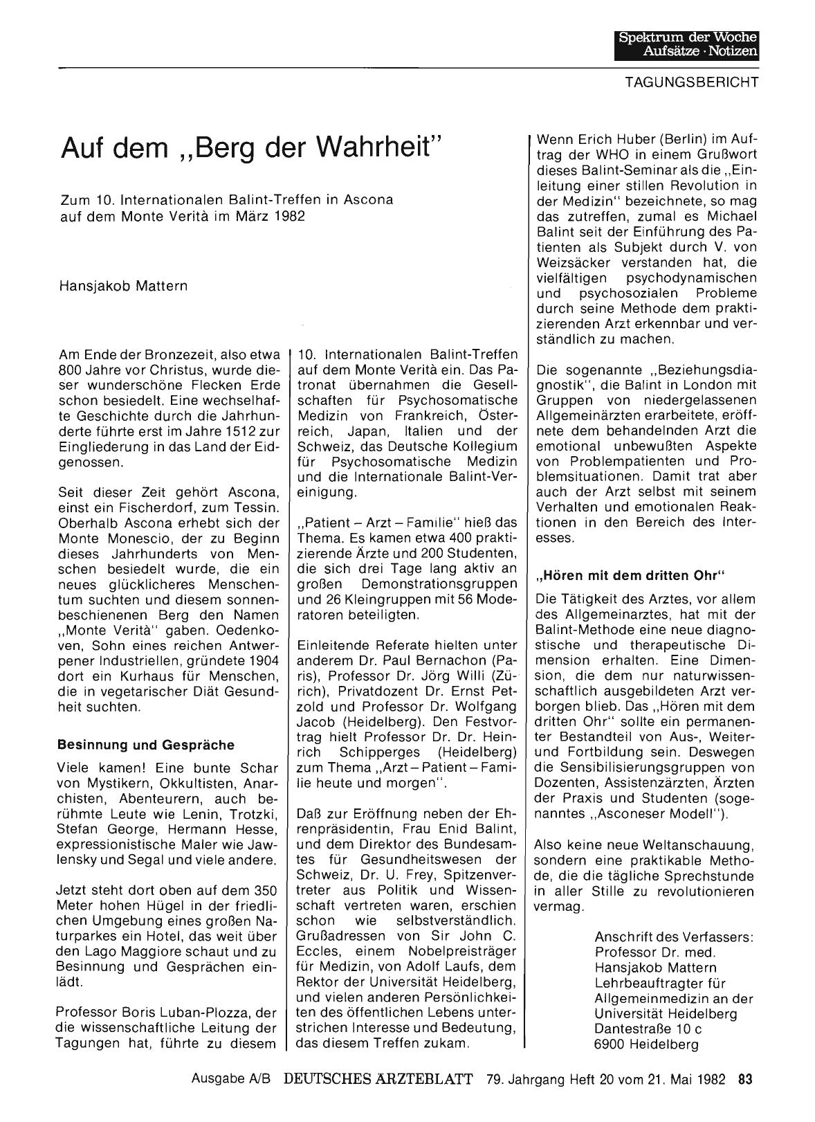 Vorschauseite 1: Auf dem „Berg der Wahrheit“