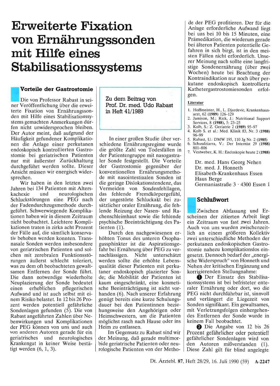 Vorschauseite 1: Erweiterte Fixation von Ernährungssonden mit Hilfe eines Stabilisationssystems: Vorteile der Gastrostomie