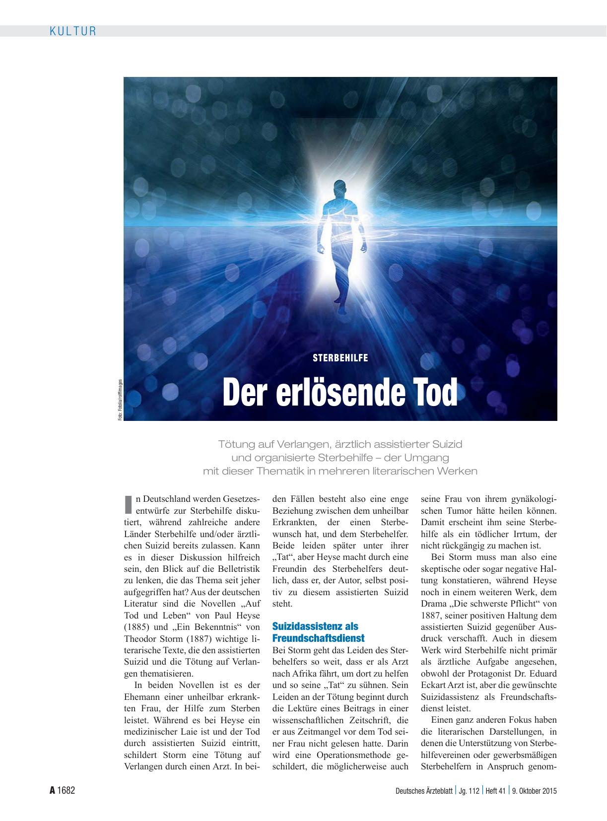Vorschauseite 1: Sterbehilfe: Der erlösende Tod