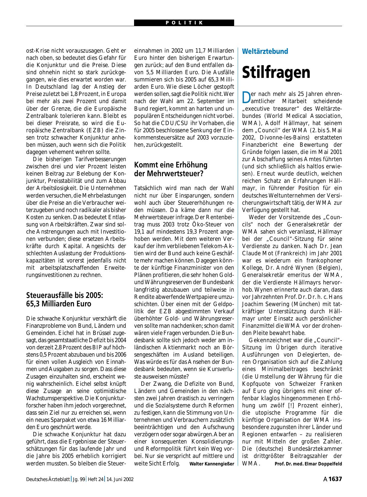Vorschauseite 1: Weltärztebund: Stilfragen