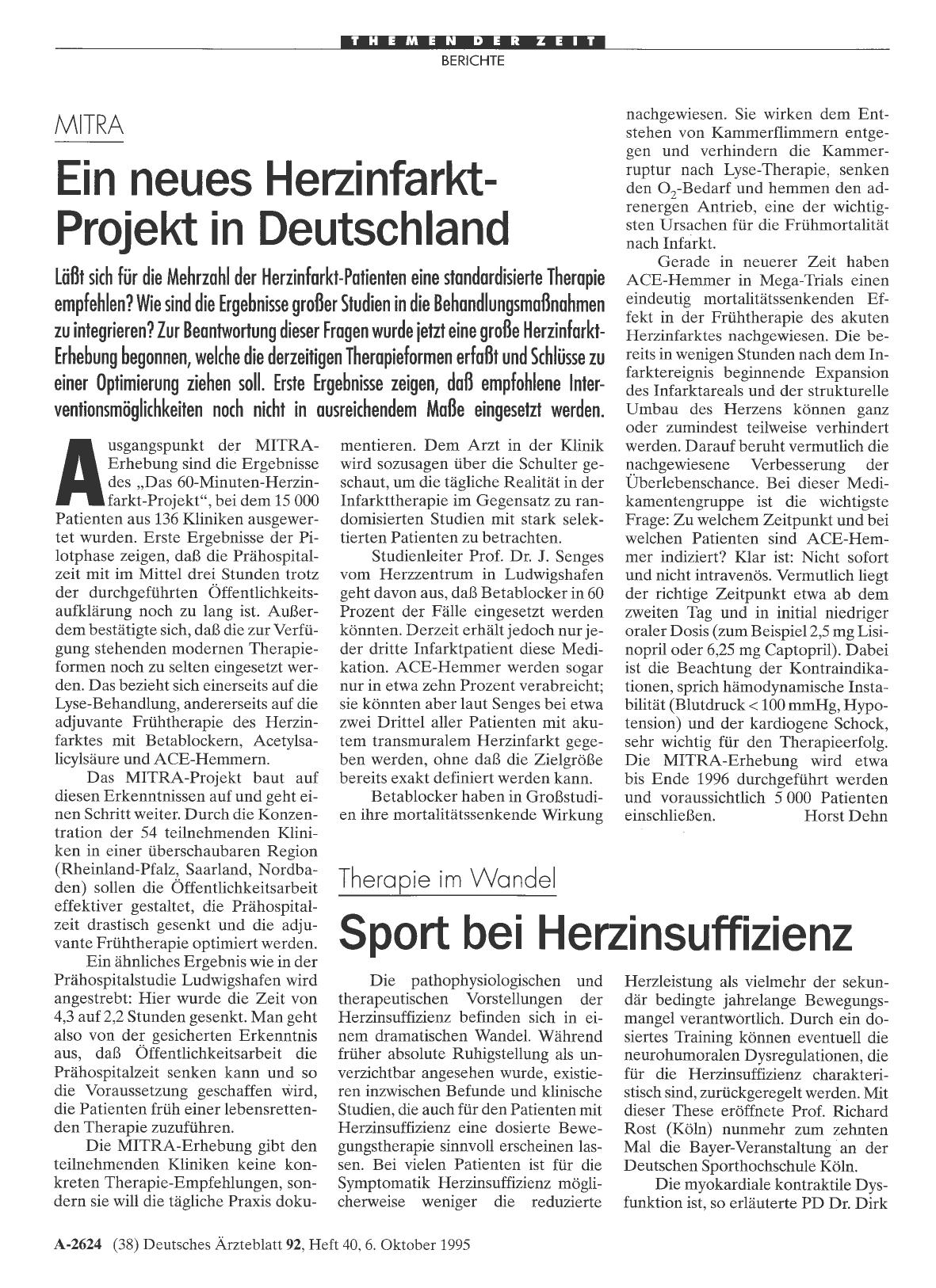 Vorschauseite 1: Therapie im Wandel: Sport bei Herzinsuffizienz