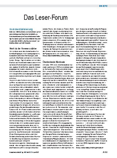 Vorschauseite 1: Kommerzialisierung: Noch ist der Kommerz stärker