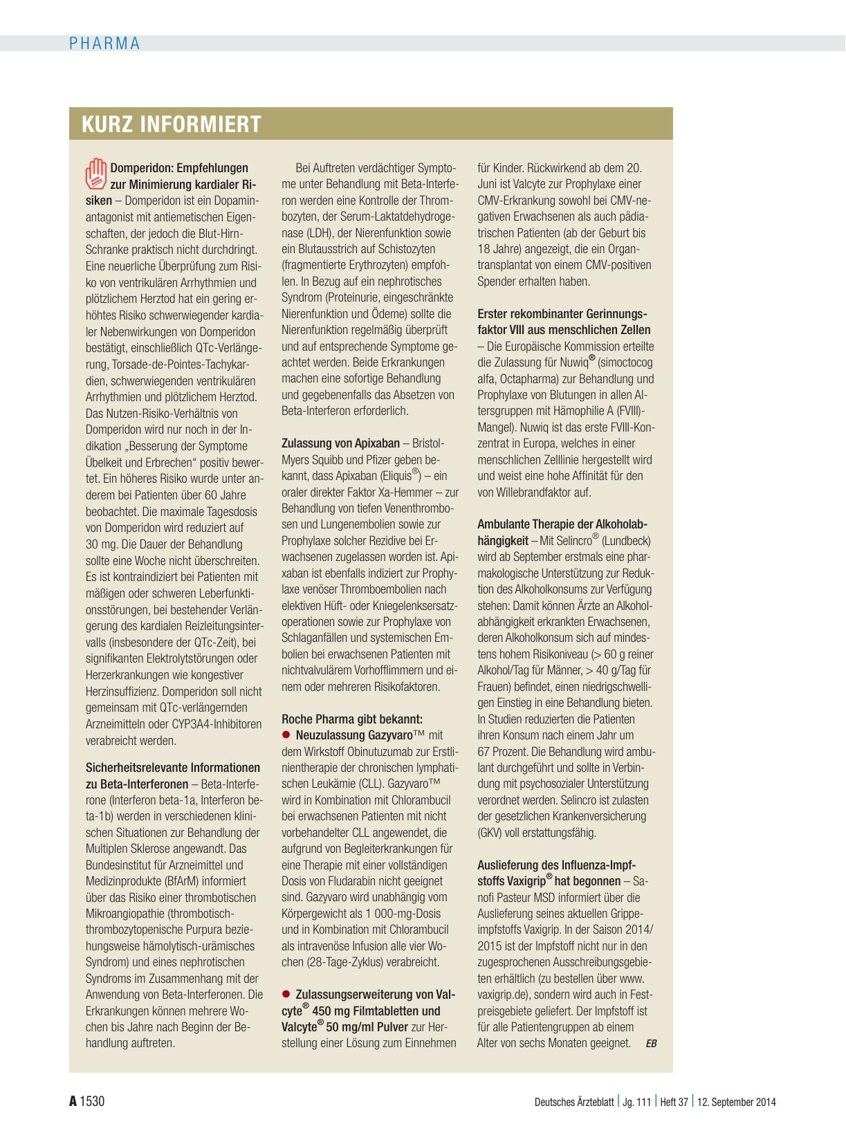 Vorschauseite 1: Kurz informiert