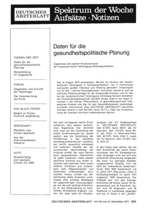 Vorschauseite 1: Daten für die gesundheitspolitische Planung