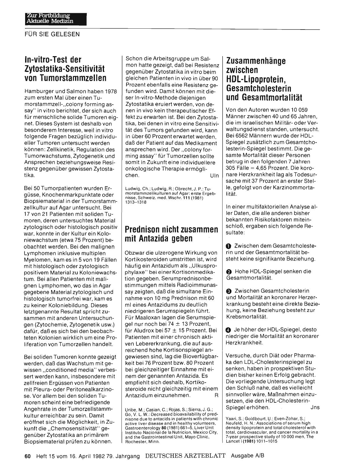 Vorschauseite 1: Prednison nicht zusammen mit Antazida geben