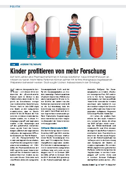 Vorschauseite 1: Arzneimitteltherapie: Kinder profitieren von mehr Forschung