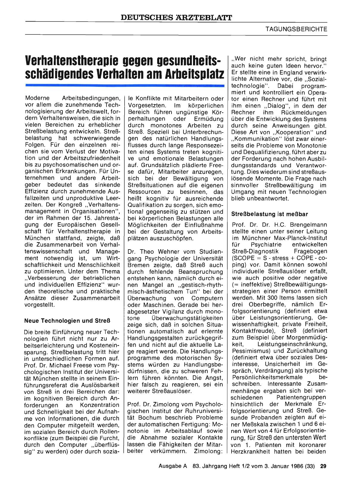 Vorschauseite 1: Verhaltenstherapie gegen gesundheitsschädigendes Verhalten am Arbeitsplatz