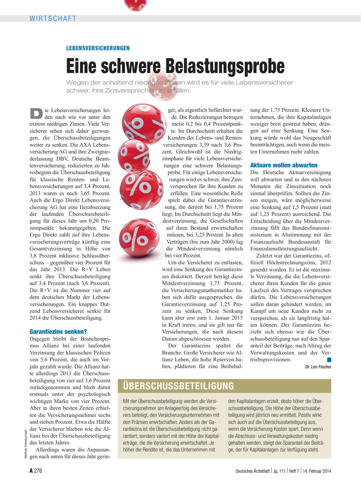 Vorschauseite 1: Lebensversicherungen: Eine schwere Belastungsprobe