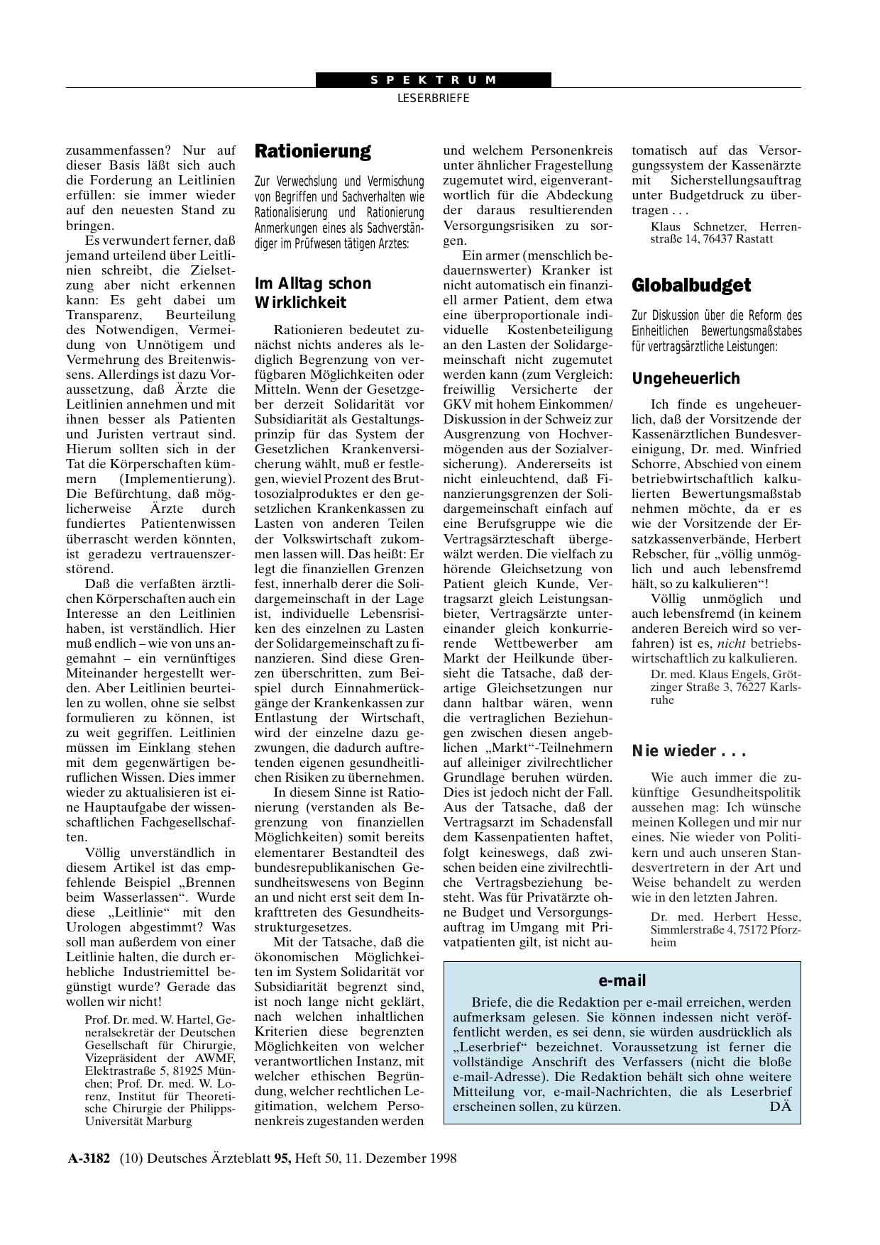 Vorschauseite 1: Globalbudget: Nie wieder. ..