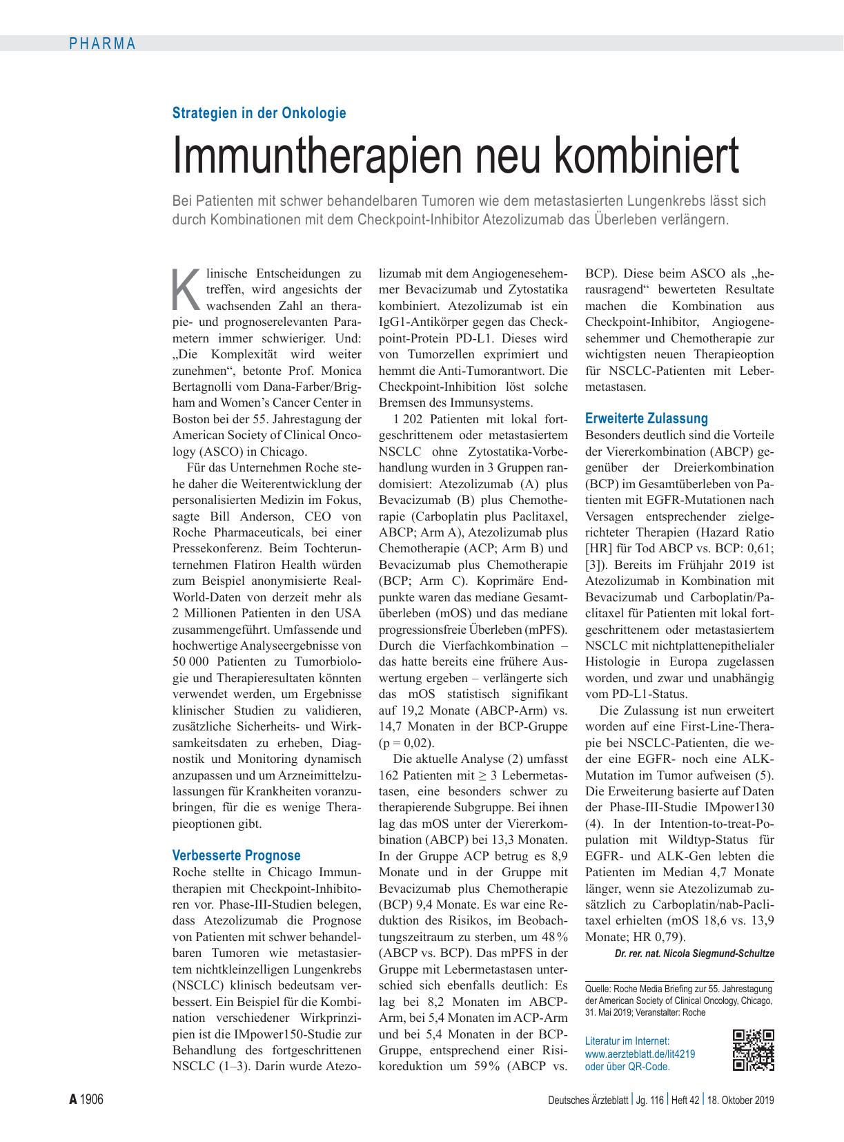 Vorschauseite 1: Strategien in der Onkologie: Immuntherapien neu kombiniert