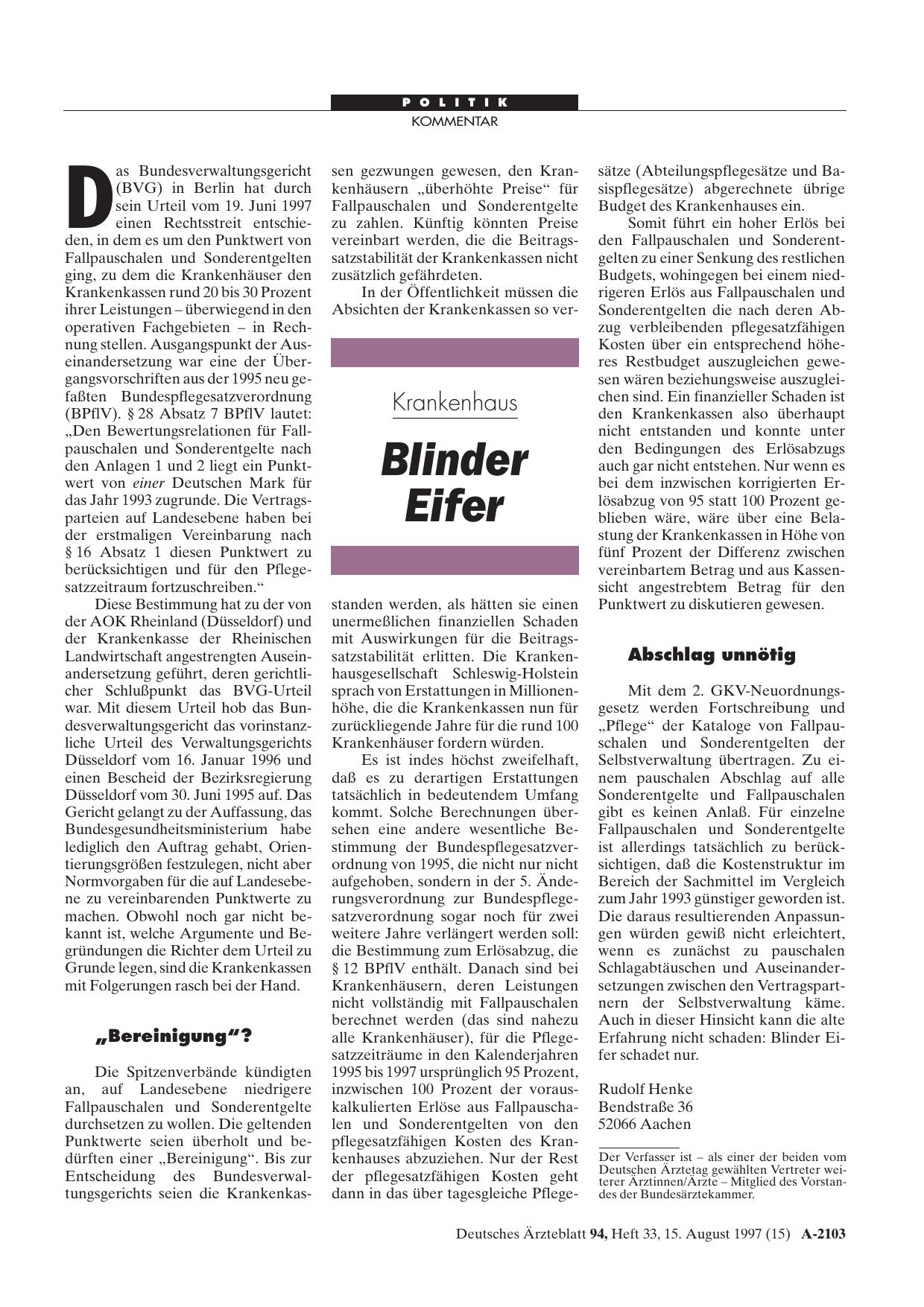 Vorschauseite 1: Krankenhaus: Blinder Eifer