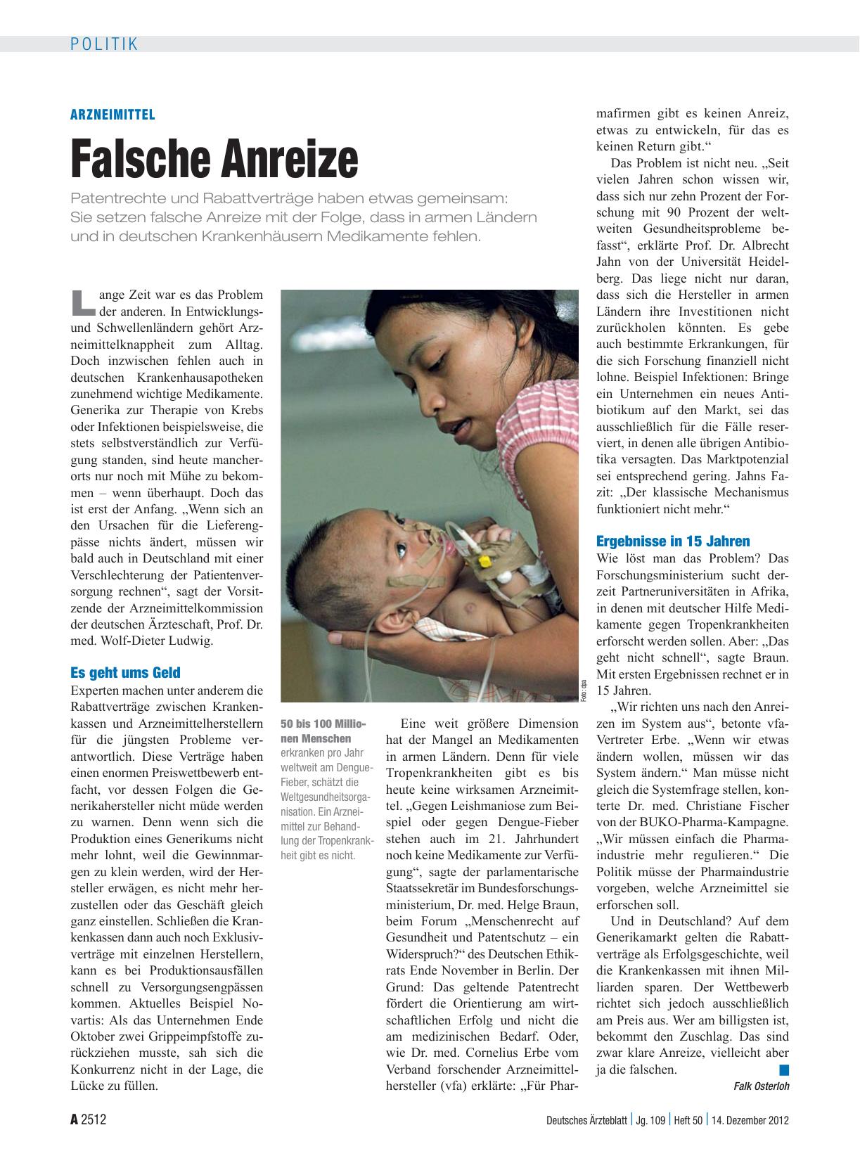 Vorschauseite 1: Arzneimittel: Falsche Anreize