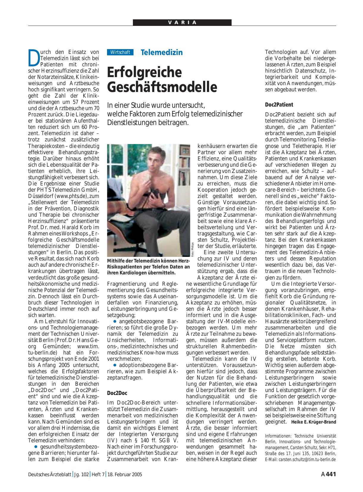 Vorschauseite 1: Telemedizin: Erfolgreiche Geschäftsmodelle