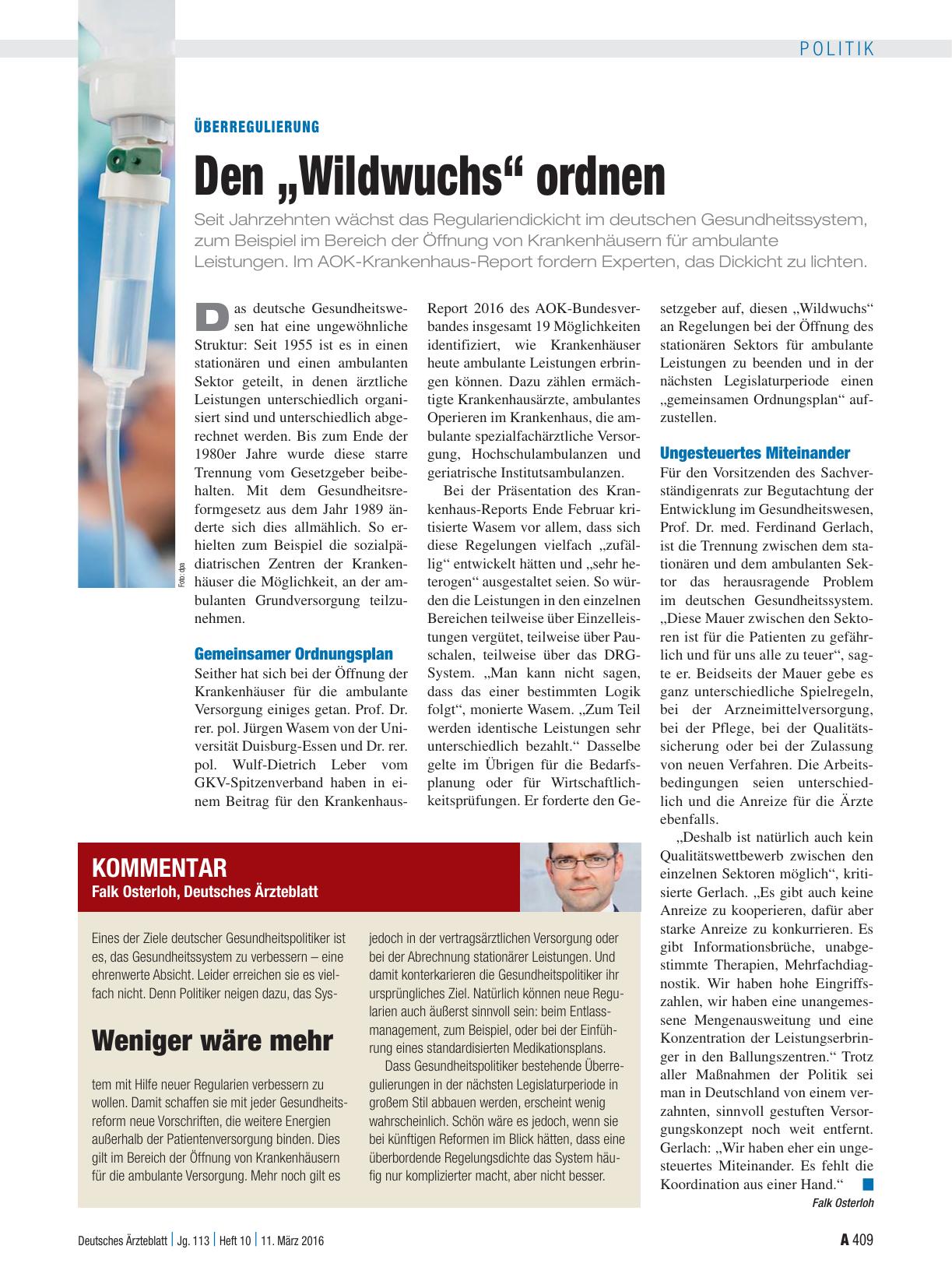 Vorschauseite 1: Überregulierung: Den „Wildwuchs“ ordnen