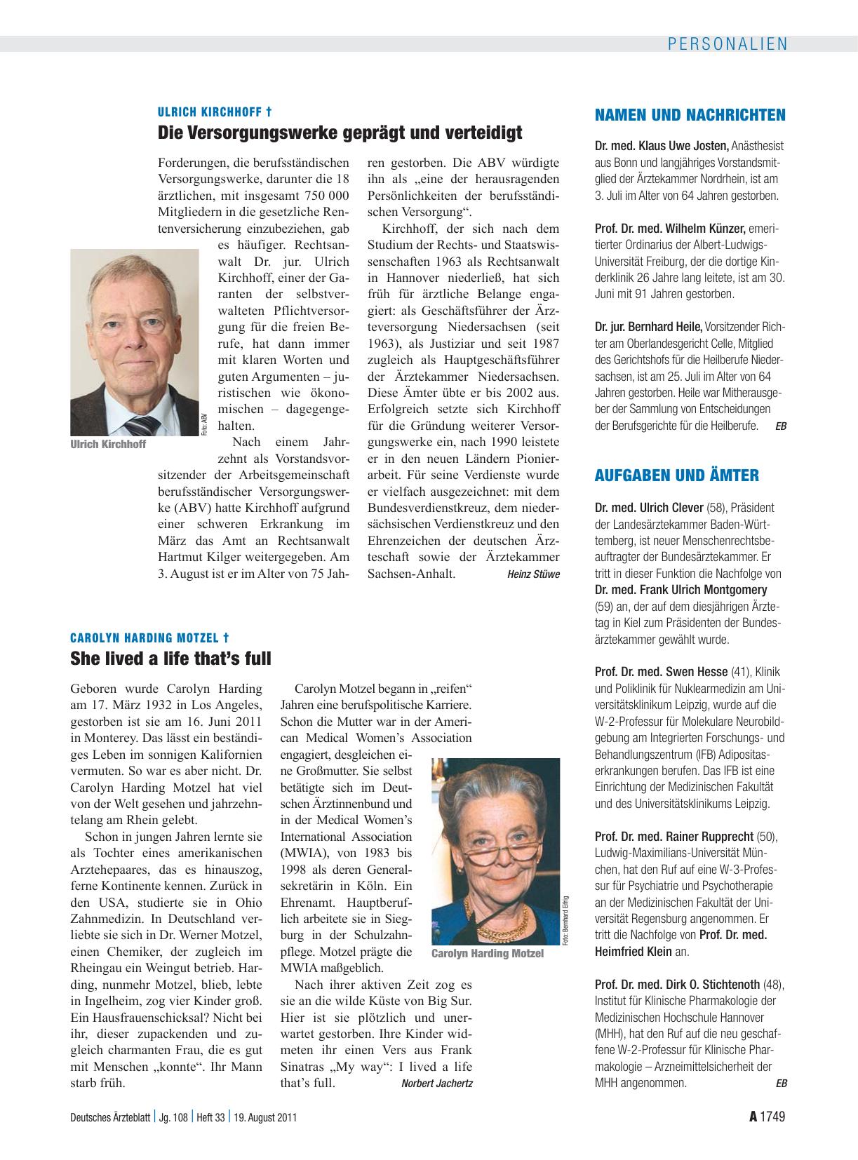 Vorschauseite 1: Namen und Nachrichten