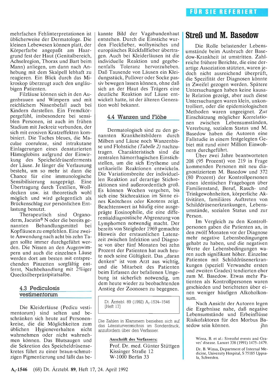 Vorschauseite 1: Streß und M. Basedow