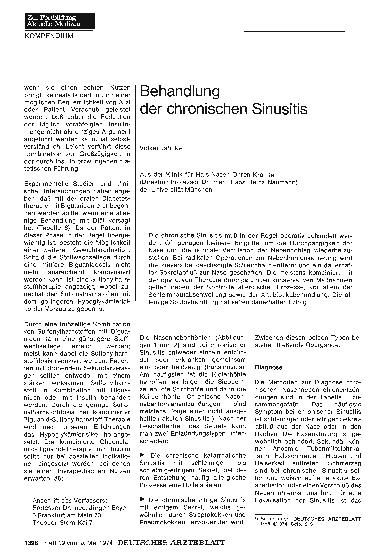 Vorschauseite 1: Behandlung der chronischen Sinusitis