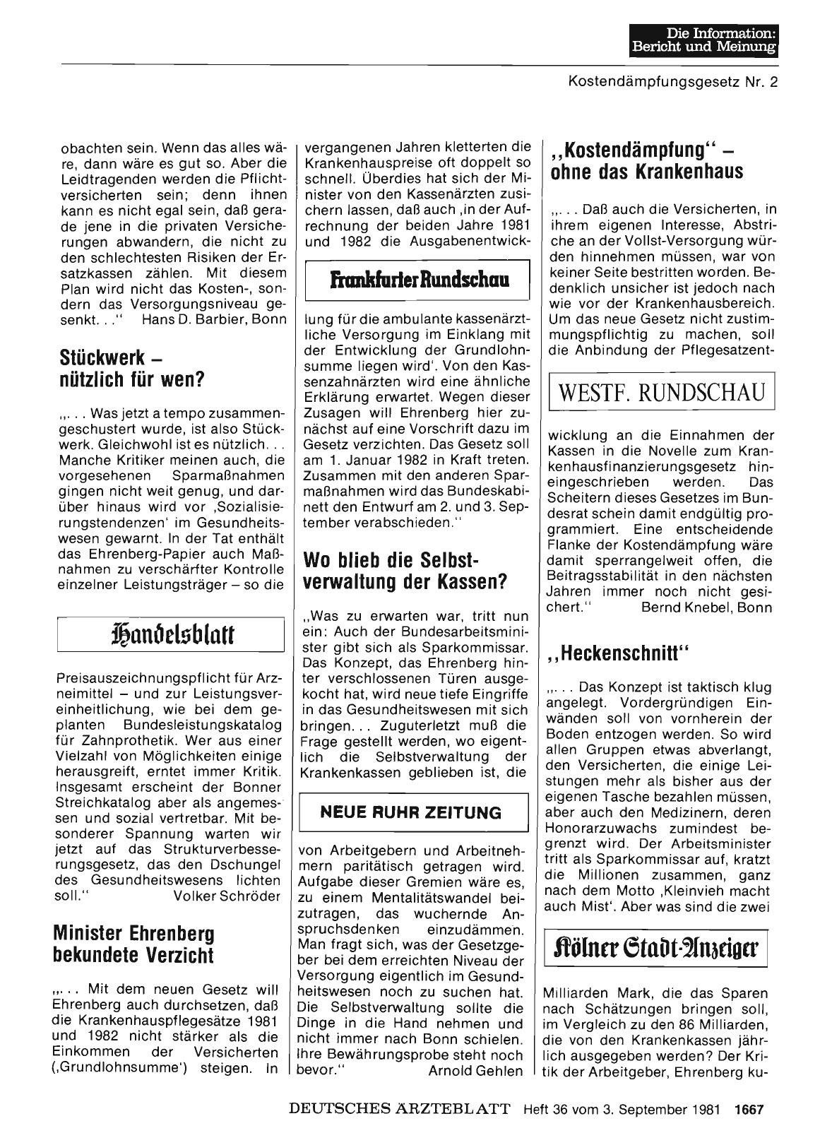 Vorschauseite 1: Kritik und Beifall: erhellend und enthüllend: Stückwerk — nützlich für wen?