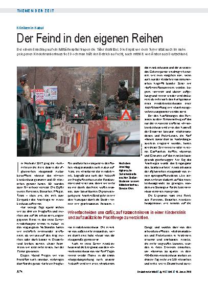 Vorschauseite 1: Kliniken in Kabul: Der Feind in den eigenen Reihen