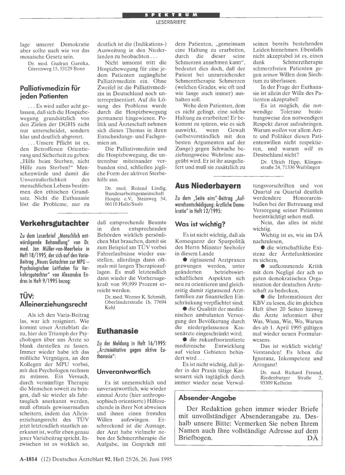 Vorschauseite 1: Verkehrsgutachter: TÜV: Alleinerziehungsrecht