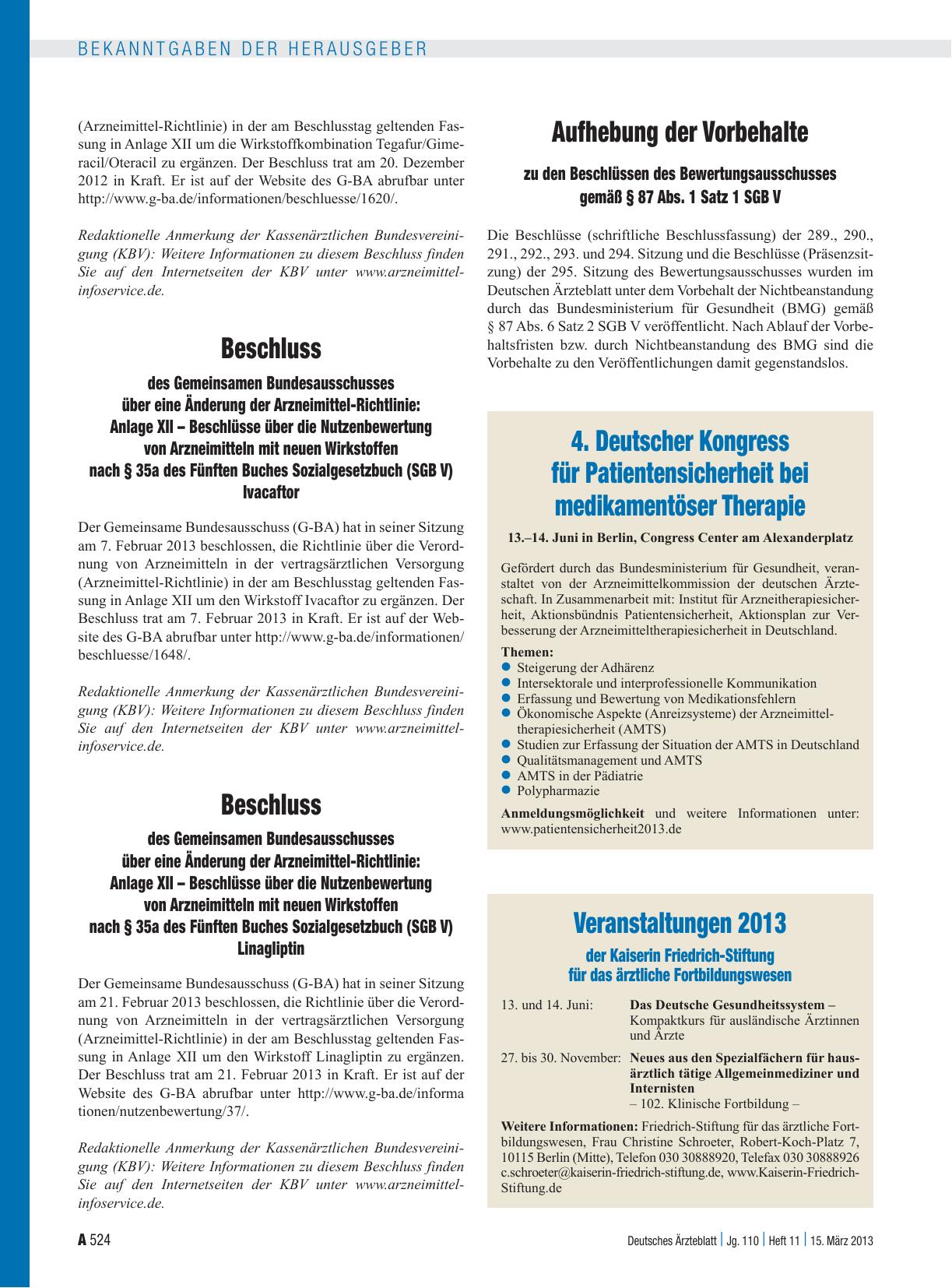 Vorschauseite 1: Beschluss des Gemeinsamen Bundesausschusses über eine Änderung der Arzneimittel-Richtlinie: Anlage XII – Beschlüsse über die Nutzenbewertung von Arzneimitteln mit neuen Wirkstoffe…