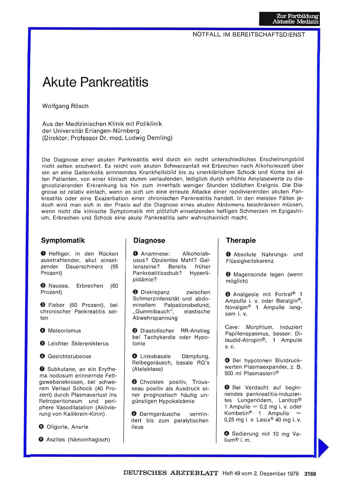 Vorschauseite 1: Akute Pankreatitis
