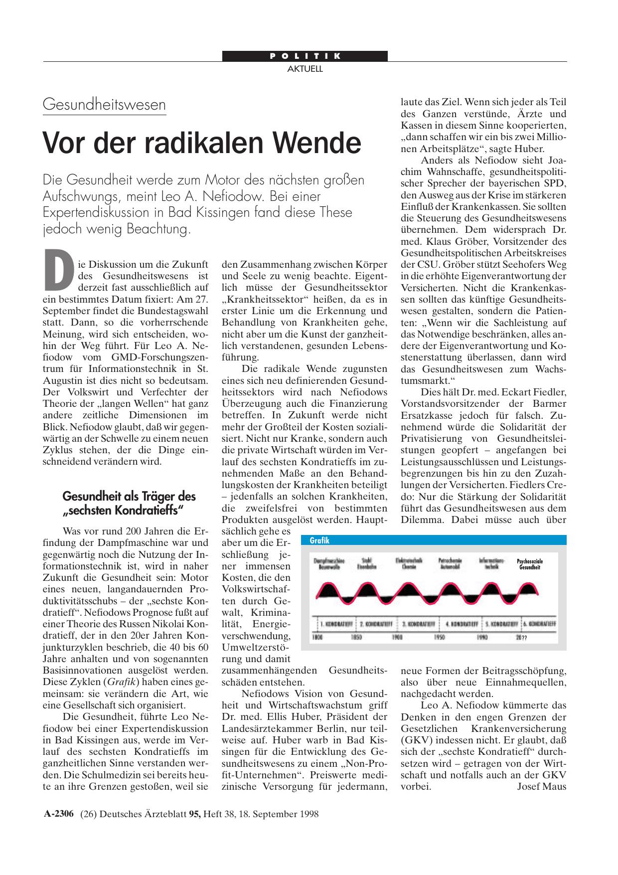 Vorschauseite 1: Gesundheitswesen: Vor der radikalen Wende