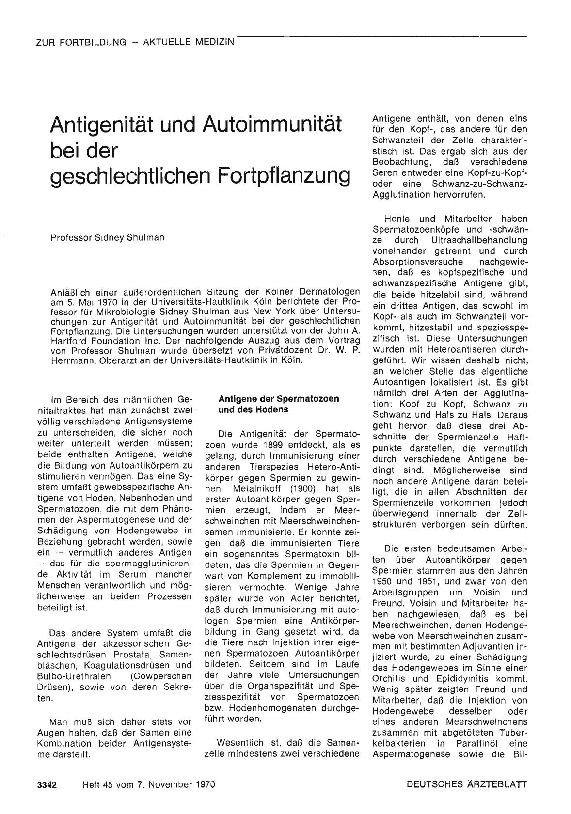 Vorschauseite 1: Antigenität und Autoimmunität bei der geschlechtlichen Fortpflanzung