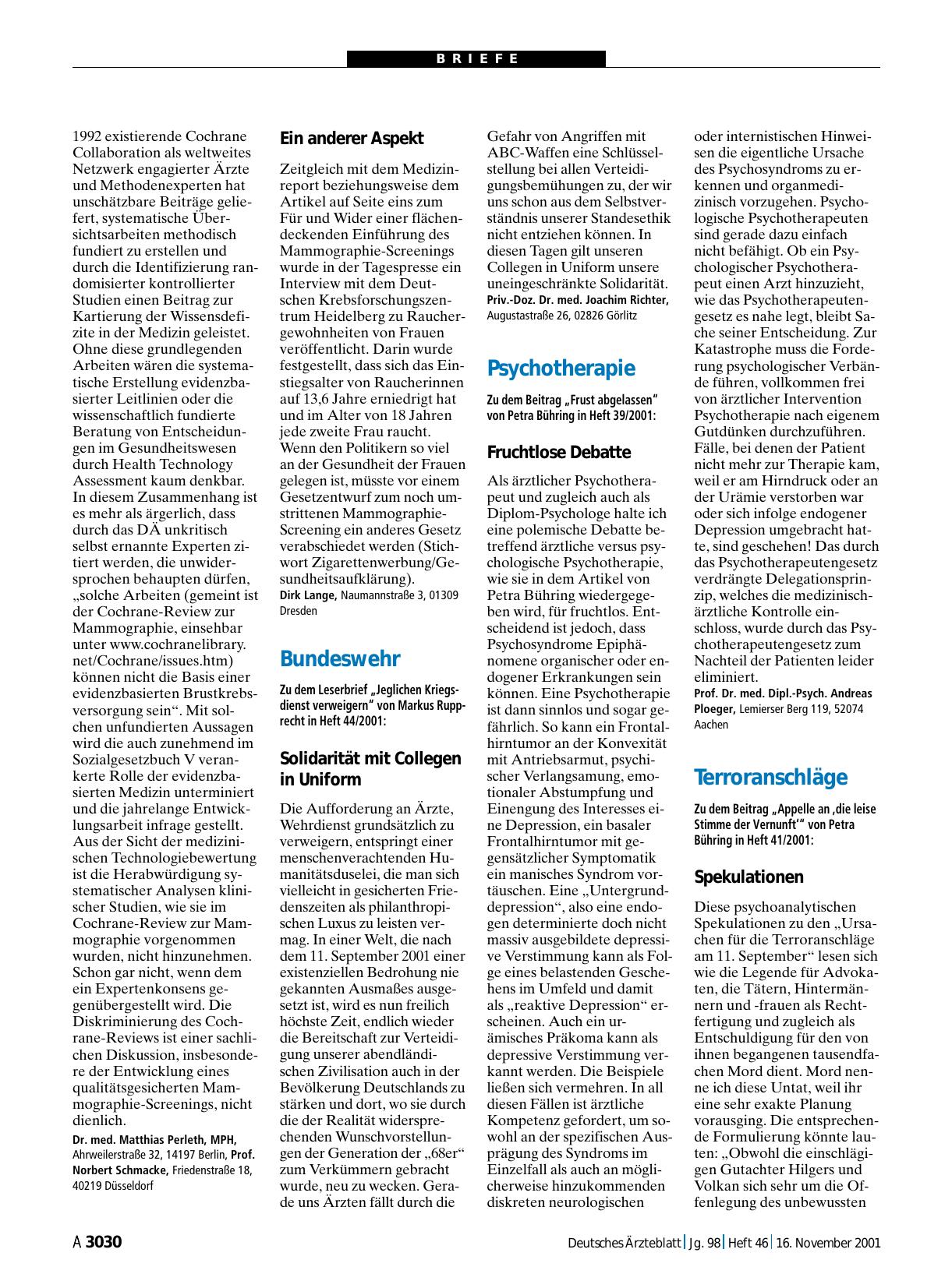 Vorschauseite 1: Mammographie: Ein anderer Aspekt