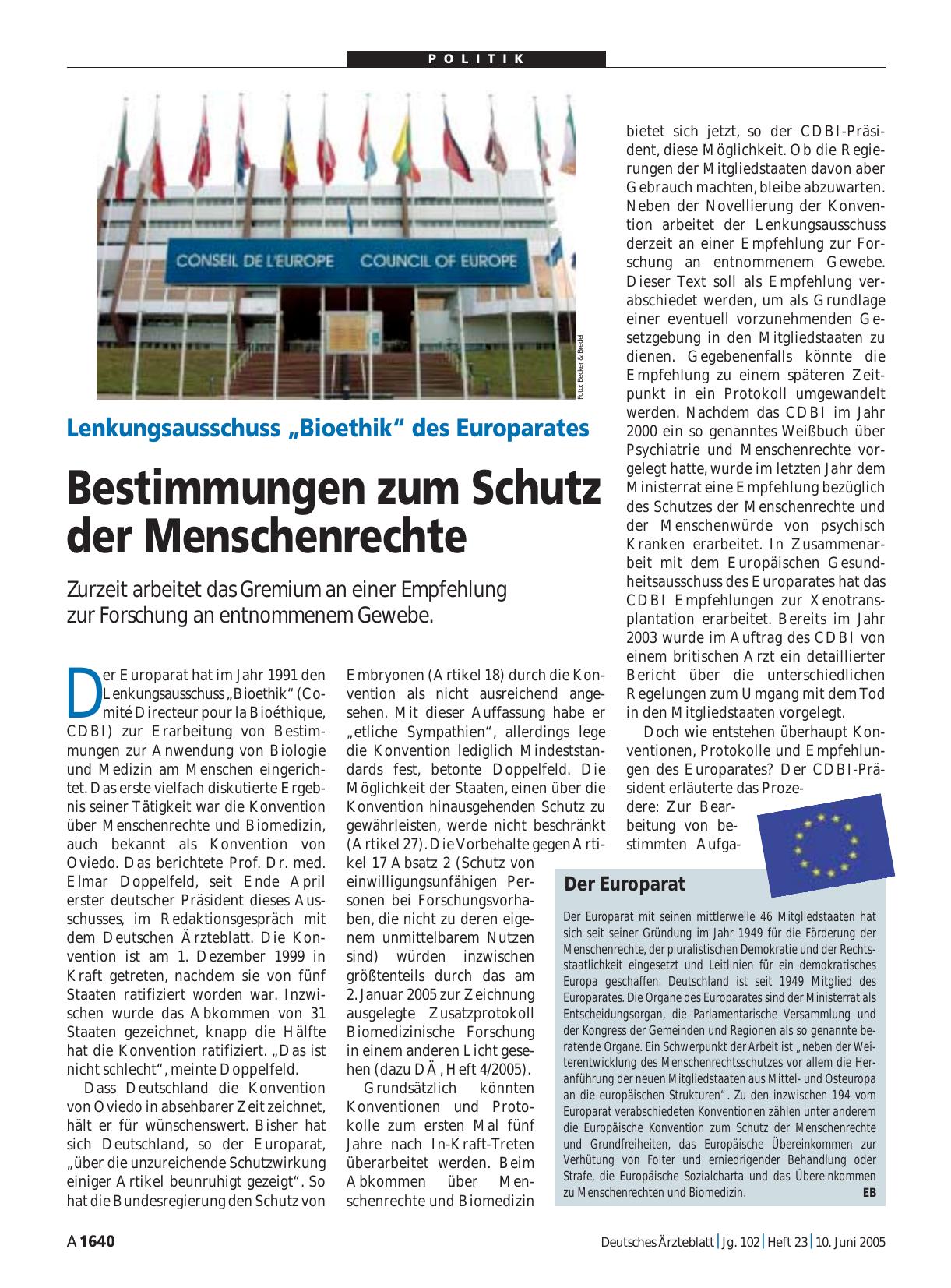 Vorschauseite 1: Der Europarat