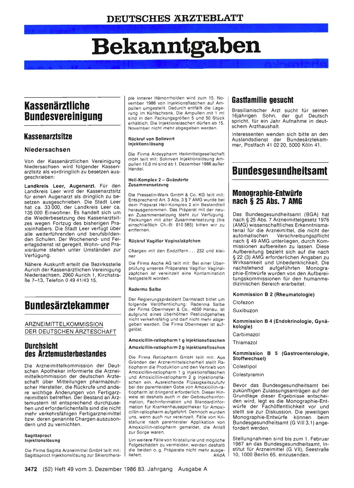 Vorschauseite 1: Durchsicht des Ärztemusterbestandes