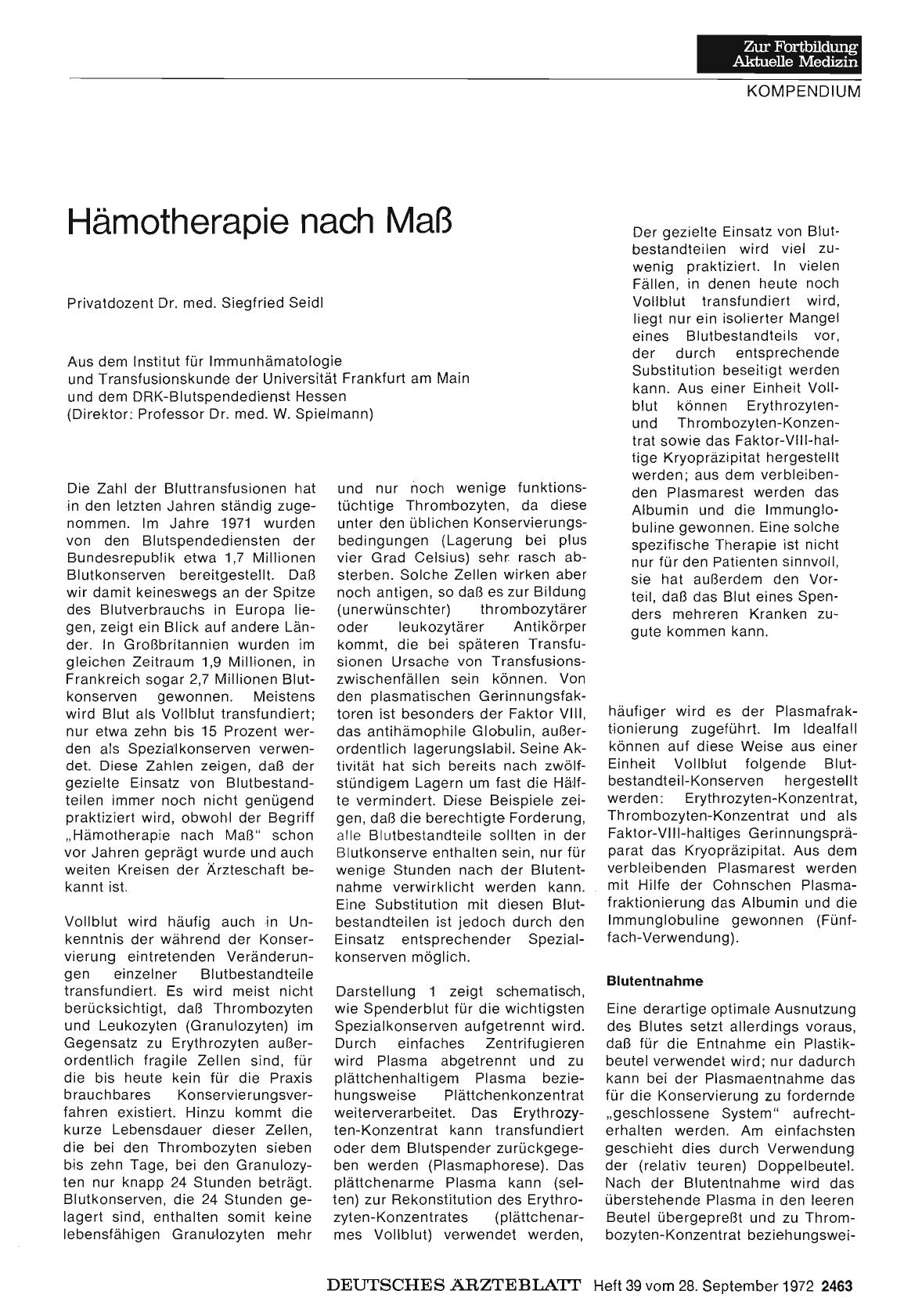 Vorschauseite 1: Hämotherapie nach Maß