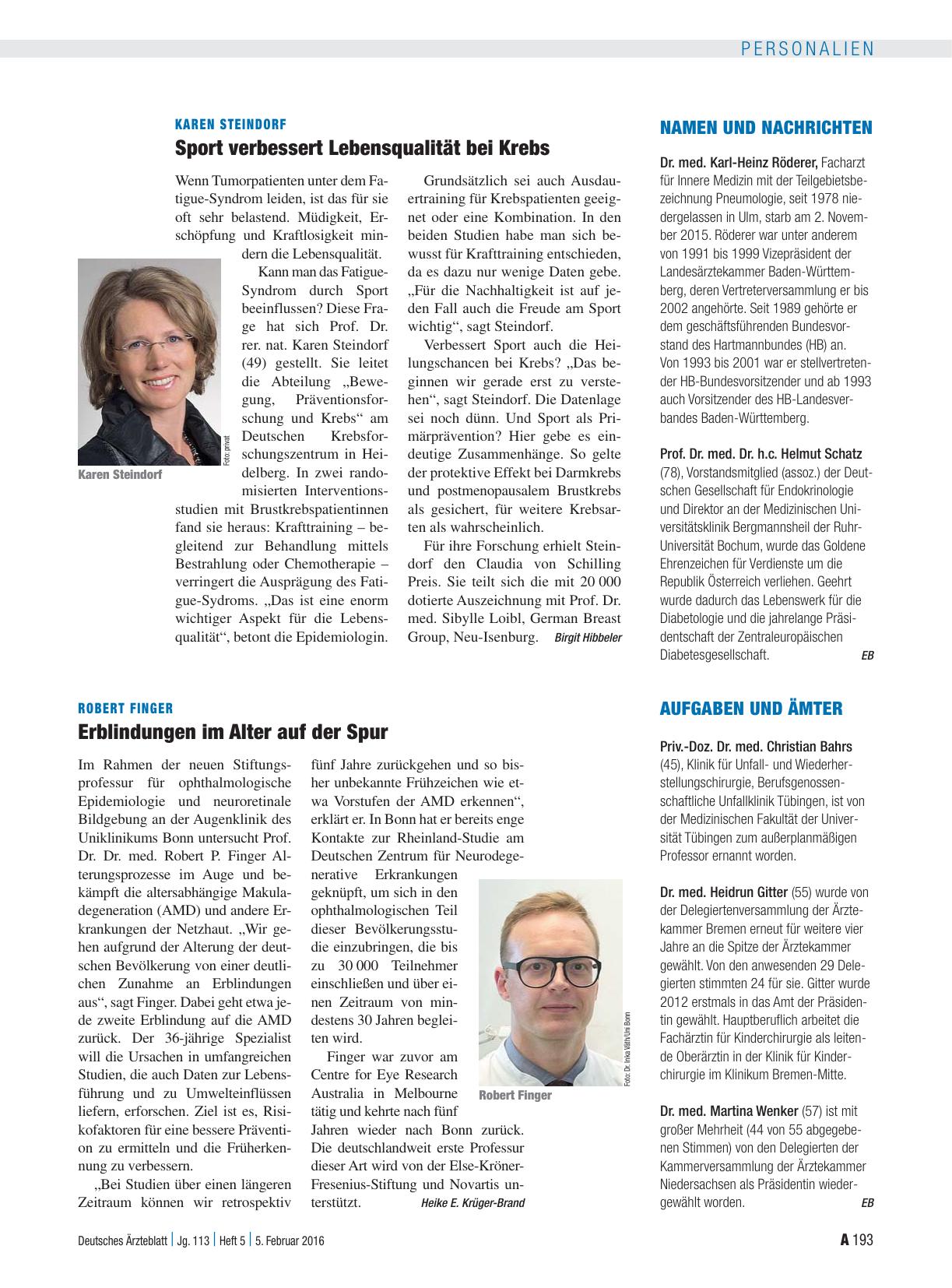 Vorschauseite 1: Namen und Nachrichten