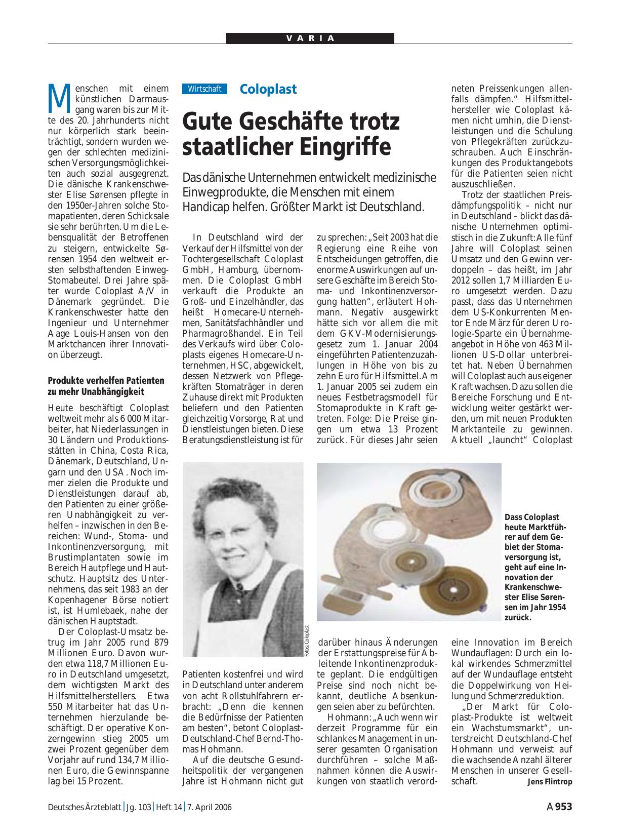 Vorschauseite 1: Coloplast: Gute Geschäfte trotz staatlicher Eingriffe