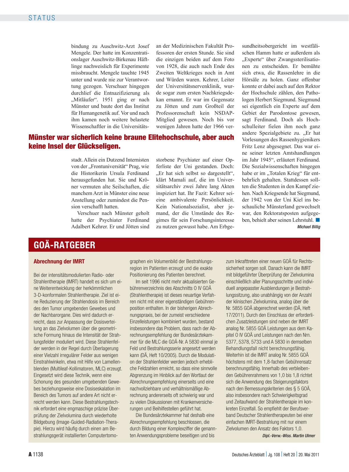 Vorschauseite 1: Abrechnung der IMRT