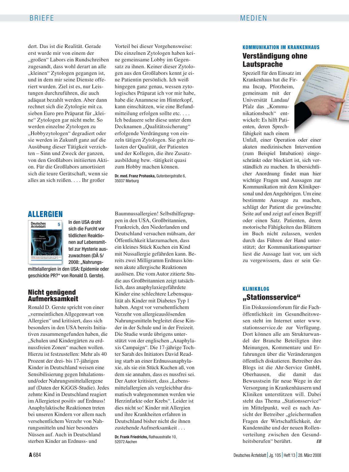 Vorschauseite 1: Klinikblog: „Stationsservice“