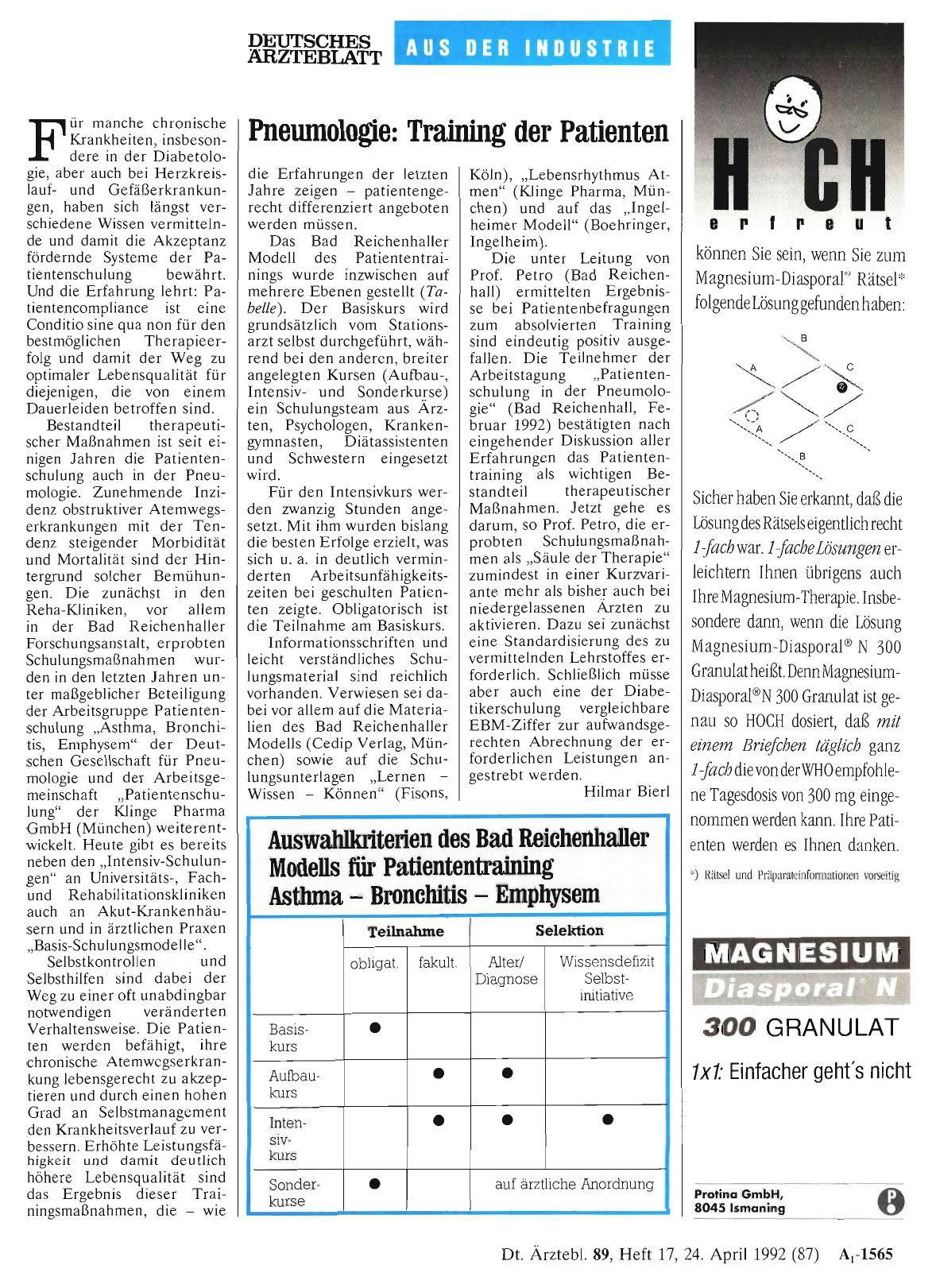 Vorschauseite 1: Pneumologie: Training der Patienten