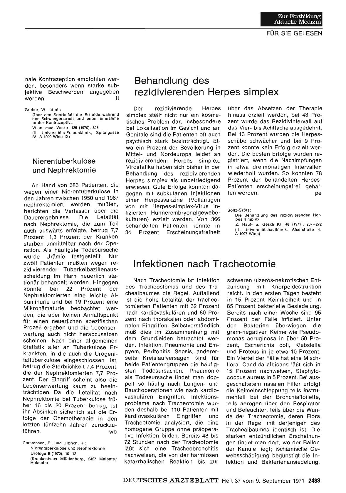 Vorschauseite 1: Infektionen nach Tracheotomie