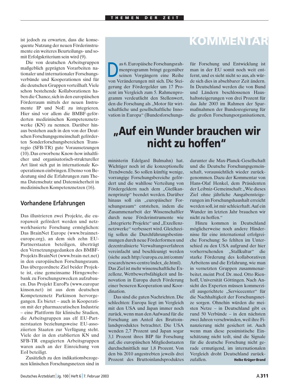 Vorschauseite 1: „Auf ein Wunder brauchen wir nicht zu hoffen“