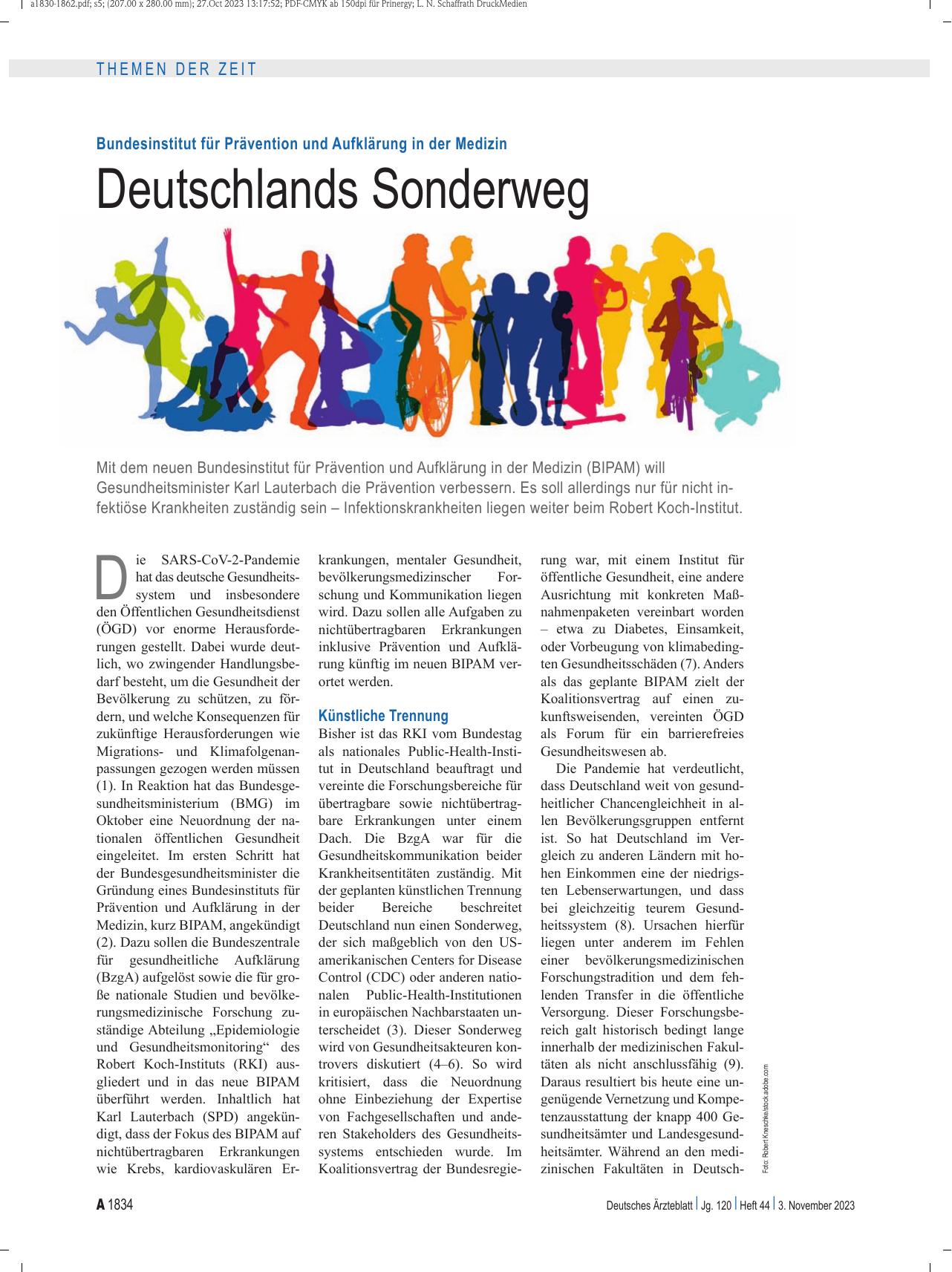 Vorschauseite 1: Bundesinstitut für Prävention und Aufklärung in der Medizin: Deutschlands Sonderweg